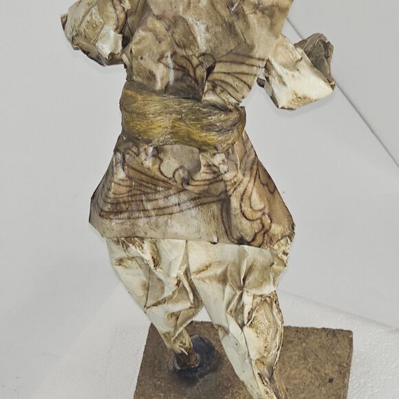 Vintage Folk Art Old Man Figurine Paper Mache Handmade Art Old Man w Mustache - Picture 8 of 11